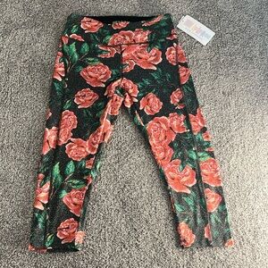 LulaRoe NWT Jade Rose Pattern Leggings Size Small
